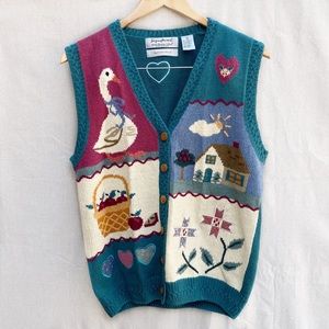 Vintage Cottagecore Grandma Sweater Vest